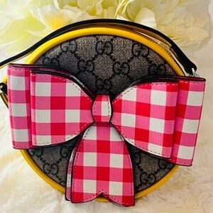 Gucci‎ Kids GG|Supreme Mini Crossbody Bag Beige Canvas Leather|Authentic